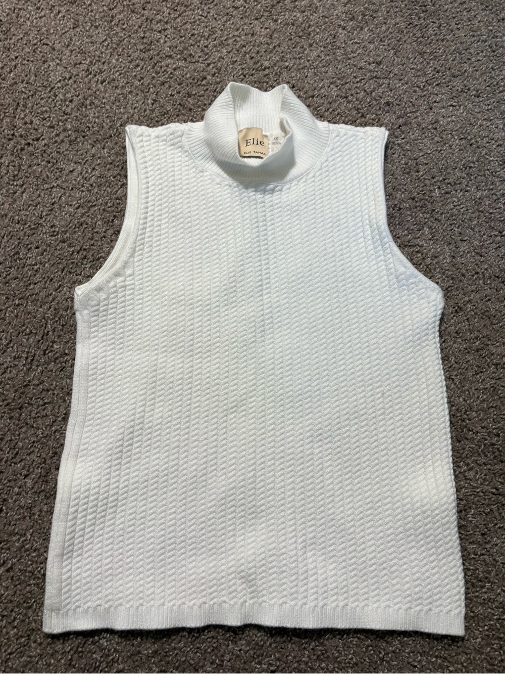 Elie Tahari Men's White Sleeveless Turtleneck Sweater Vest